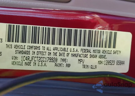 2012 Jeep Grand Cherokee Overland z USA, uszkodzony, nr VIN 1C4RJFCT2CC179920